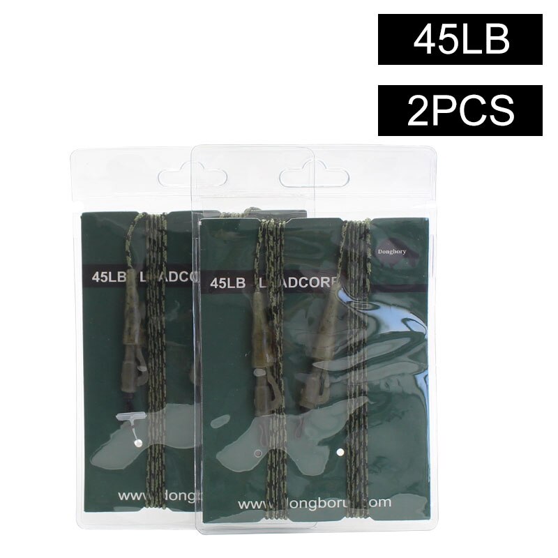 2PCS Carp Fishing Line Ready Tied Lead Core Leaders 45IB Leadcore With Quick Change