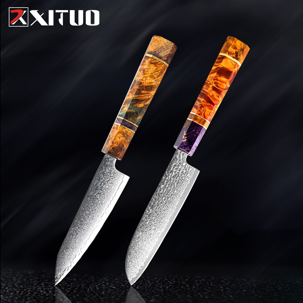 XITUO 2-5PCS Knives Set Nakiri Knife Japanese Damascus Steel Chef Knife Unique Solidified