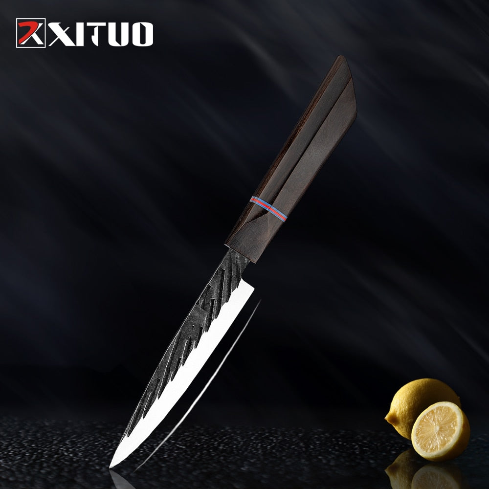 8 Sets Kitchen knives Handmade Forged Japanese Sharp Chef Knife 440C Steel Cleaver