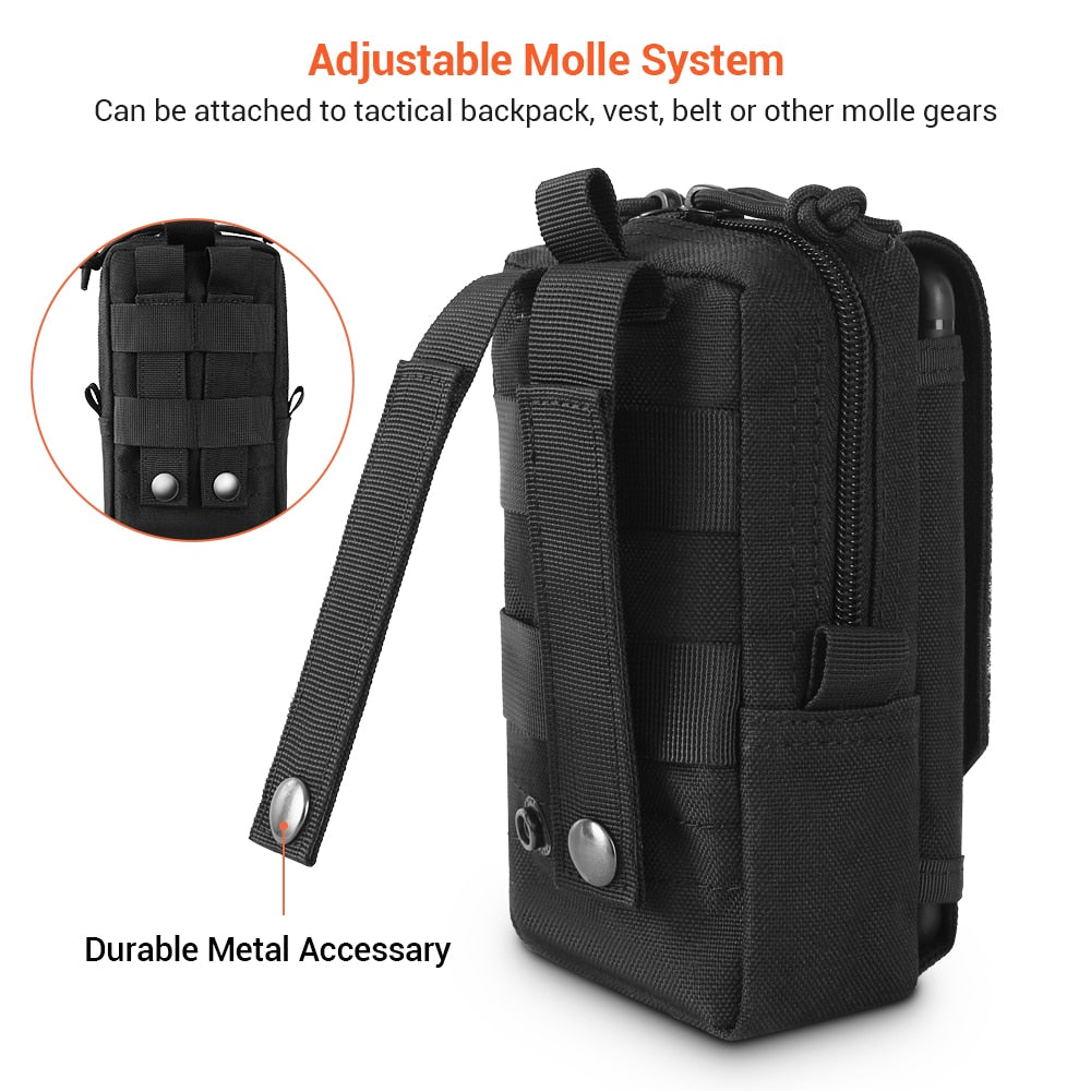 Military Waist Bag Accessories Tools Tactical Pouch EDC Compact Hunting Back Vest Pack Phone Holder