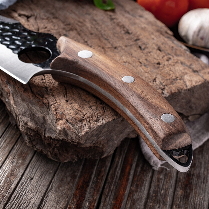 6'' Meat Cleaver Butcher Knife Stainless Steel Hand Forged Boning Knife Chopping Slicing