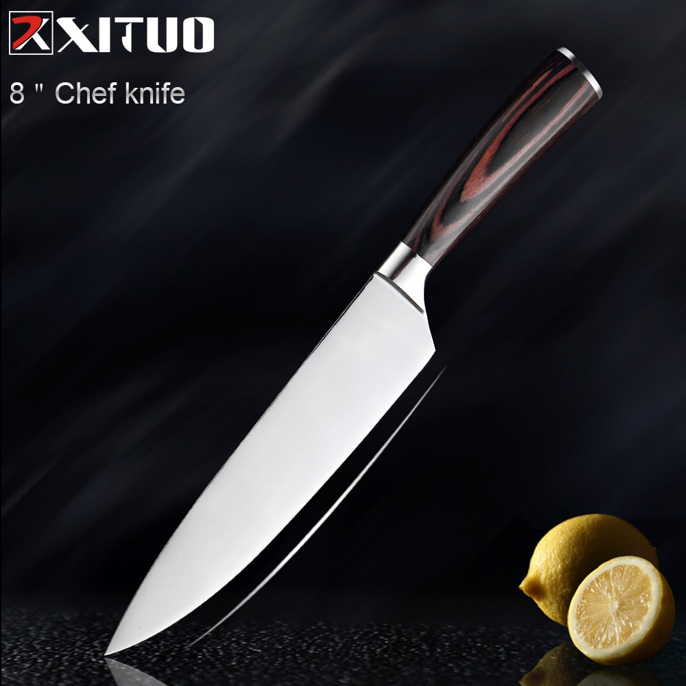 Kitchen knife Chef Knives 1-5PCS Japanese High Carbon Stainless Steel Cleaver Vegetable