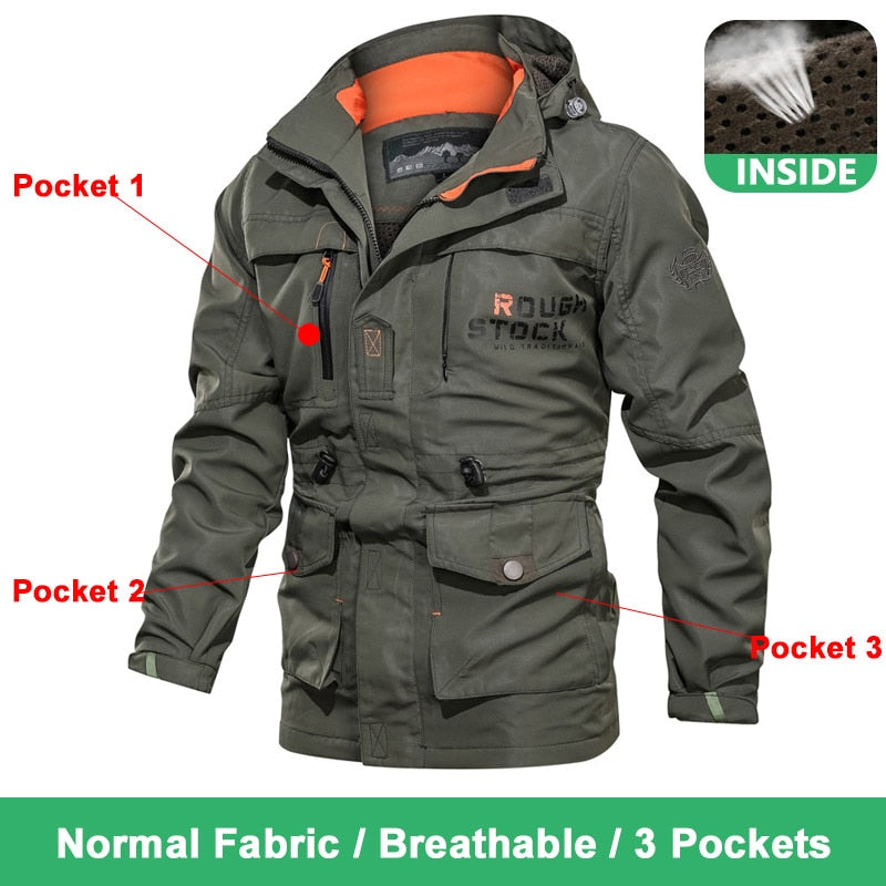 Spring Men Military Tactical Jackets Multi-Pockets Waterproof Casual Windbreaker Mens