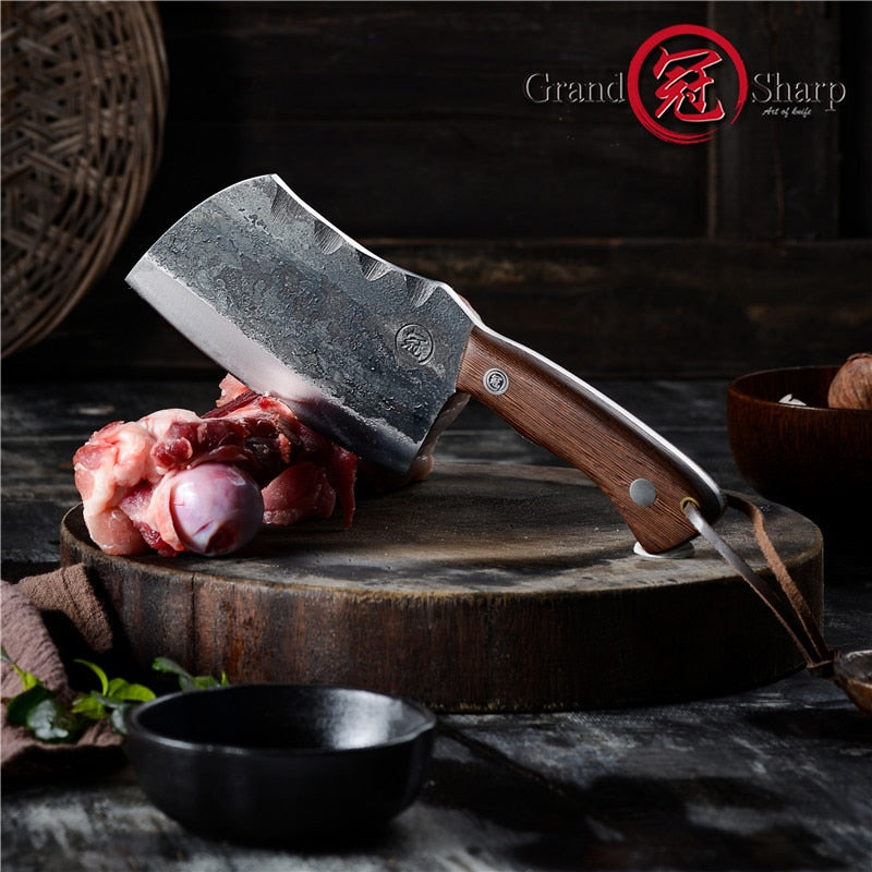 Grand sharp Forged Clad Steel Handmade Chef Knife Slicing Butcher Cleaver Knives Meat Cleaver