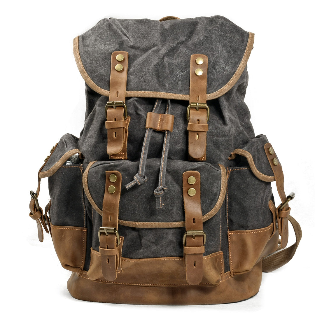 Waxed Canvas Backpack Men Backpacks Leisure Rucksack Travel School Bag Laptop