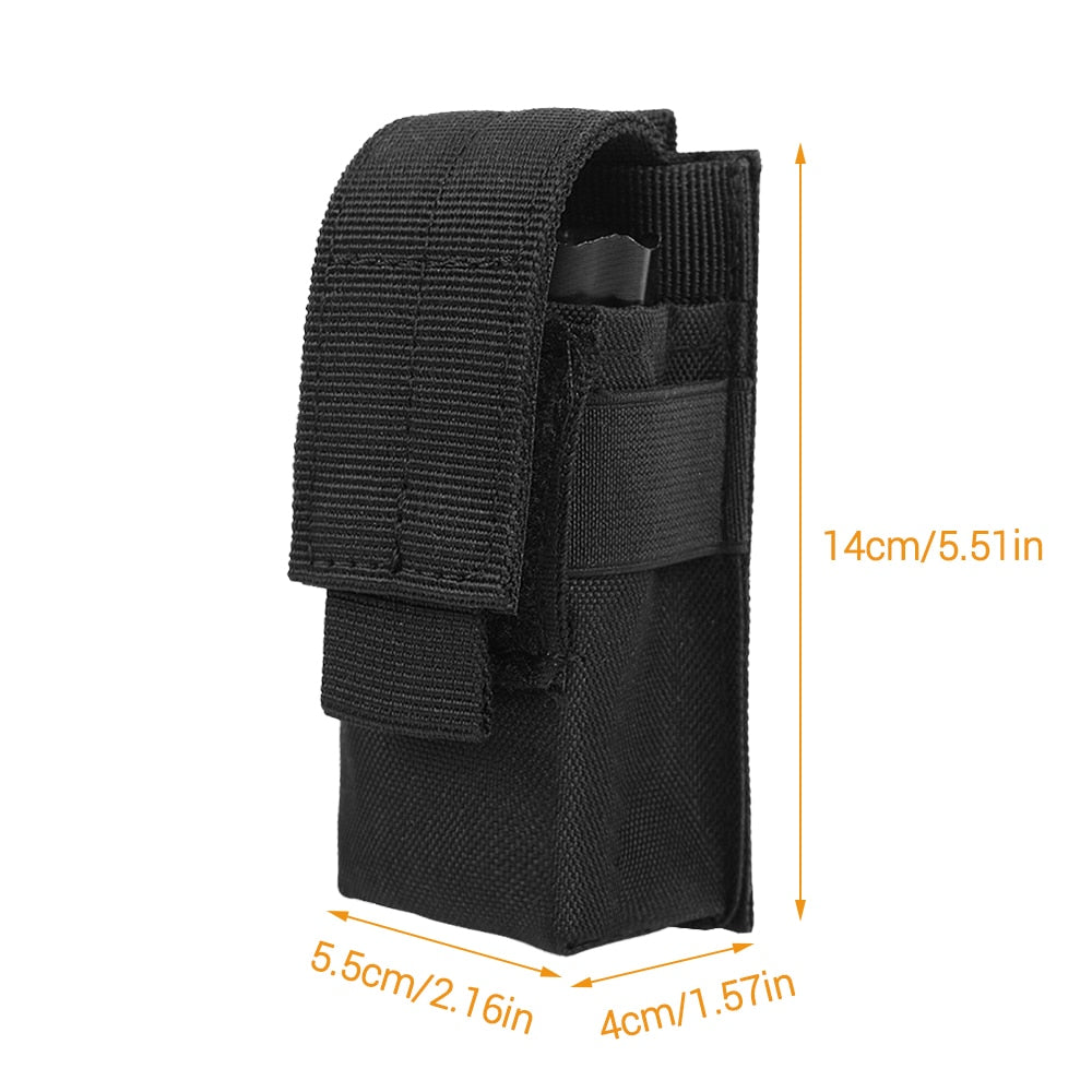 Magazine Pouch Military Single Pistol Mag Bag Molle Flashlight Pouch Torch Holder Case Outdoor