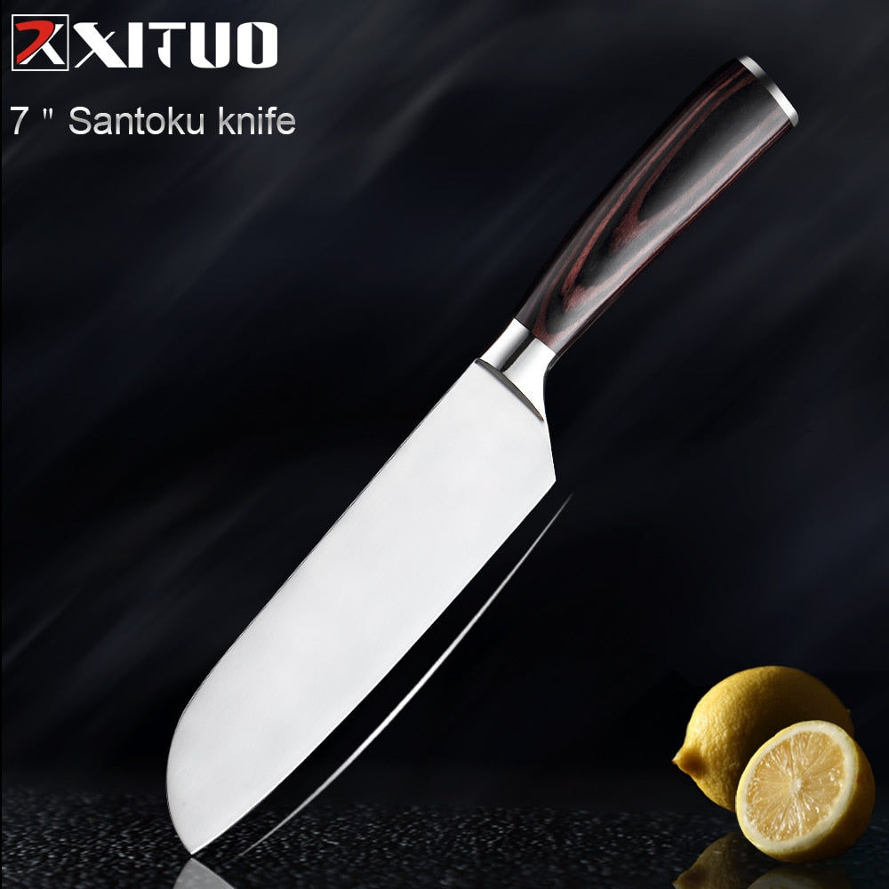 Kitchen knife Chef Knives 1-5PCS Japanese High Carbon Stainless Steel Cleaver Vegetable