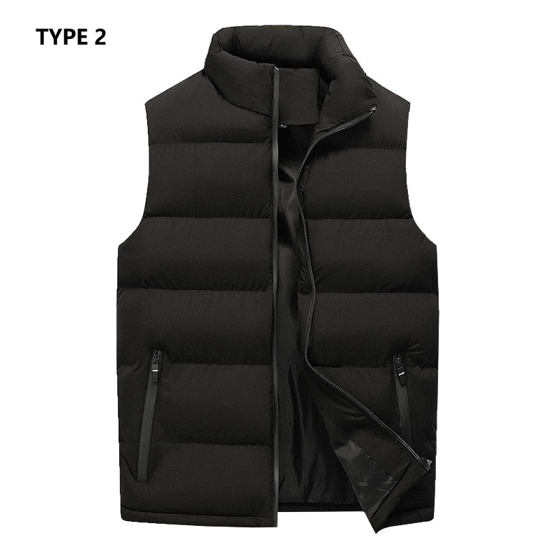 Mens Vest Jacket New Autumn Warm Sleeveless Winter Casual Waistcoat Plus Size Homme Brand Clothing