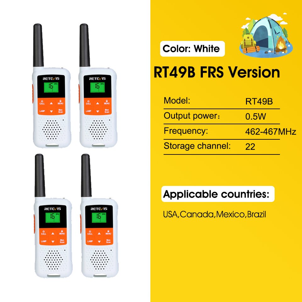 Retevis RT649B Walkie Talkie 2 or 4 Pcs PMR446 Walkie-talkies 1.8km for Motorola Two-way