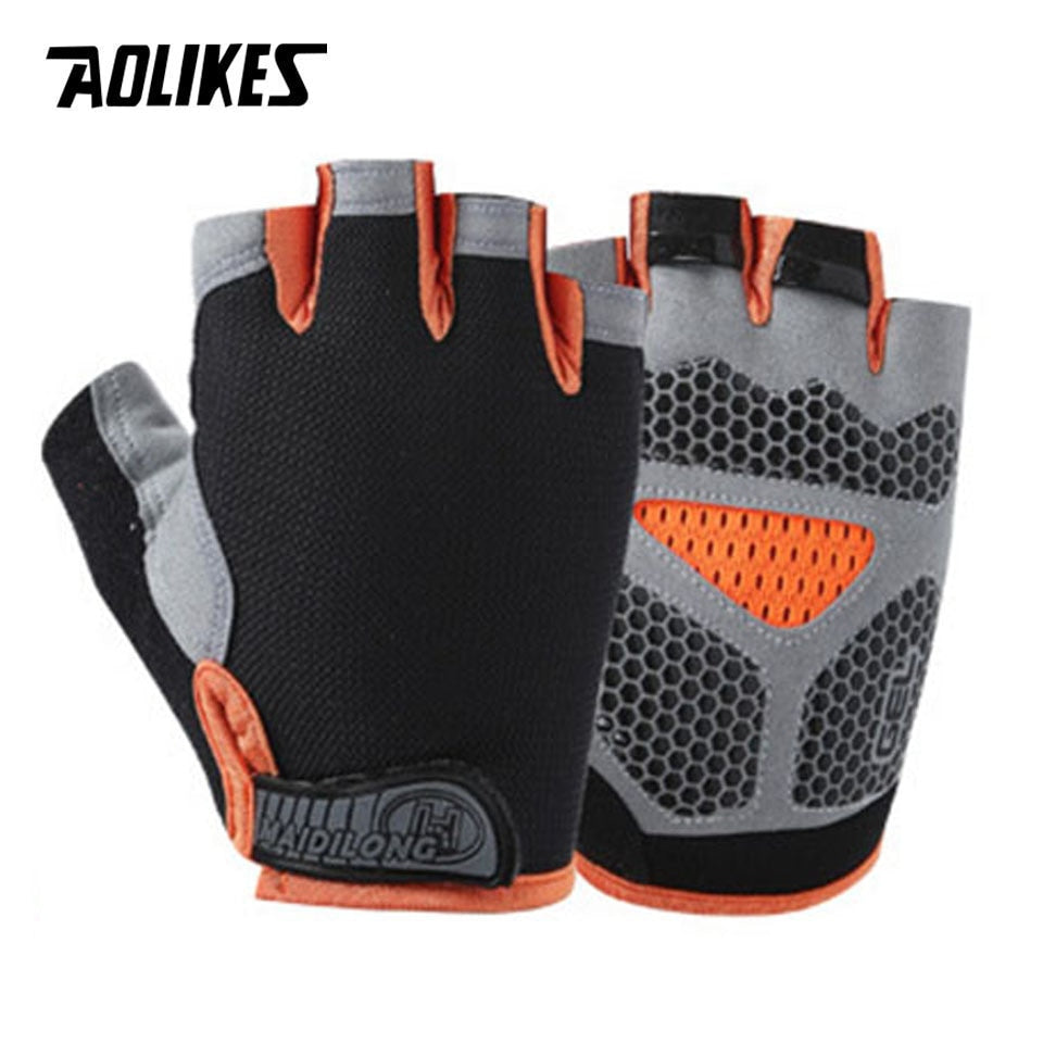 AOLIKES Cycling Gloves MTB Road Riding Gloves Anti-slip Camping Hiking Gloves Gym Fitness