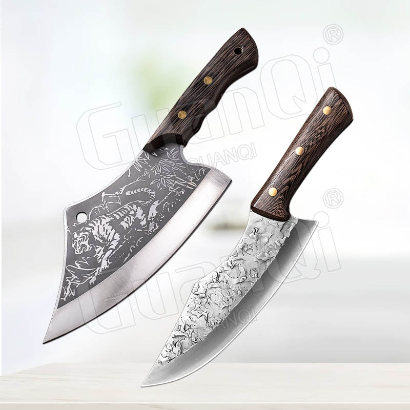 8 Inch Stainless Steel Butcher Knife Fishing Hunting Handmade Forged Bone Knife Meat Cleaver