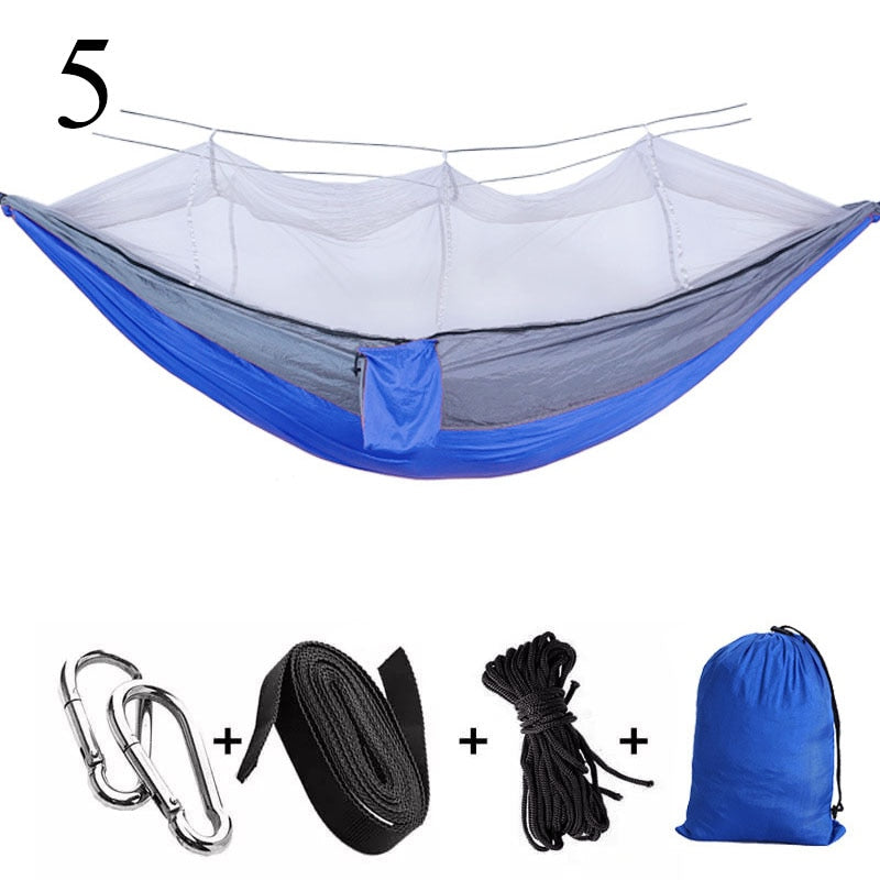 Portable Outdoor Camping Hammock 1-2 Person Go Swing With Mosquito Net Hanging Bed