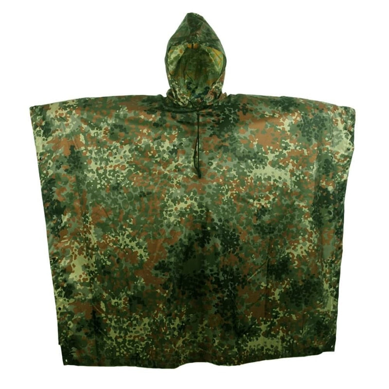 Outdoor Military Breathable Camouflage Poncho Jungle Tactical Raincoat Birdwatching Rain Gear