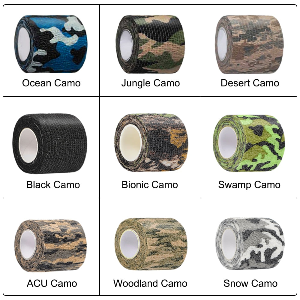 Tactical Camo Tape 5cm*4.5M Self-Adhesive Camouflage Tape Outdoor Hunting Shooting