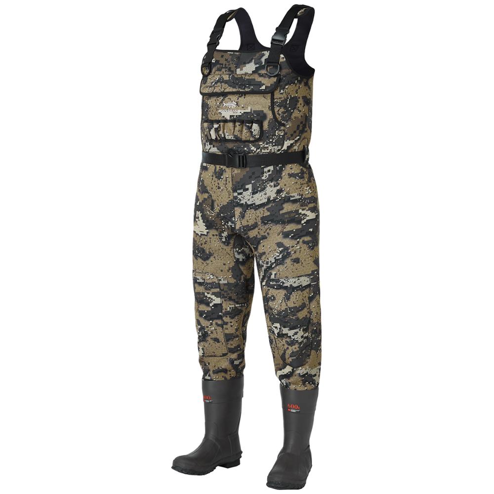 Bassdash Bare Camo Neoprene Chest Fishing Hunting Waders for Men with 600 Grams Insulated