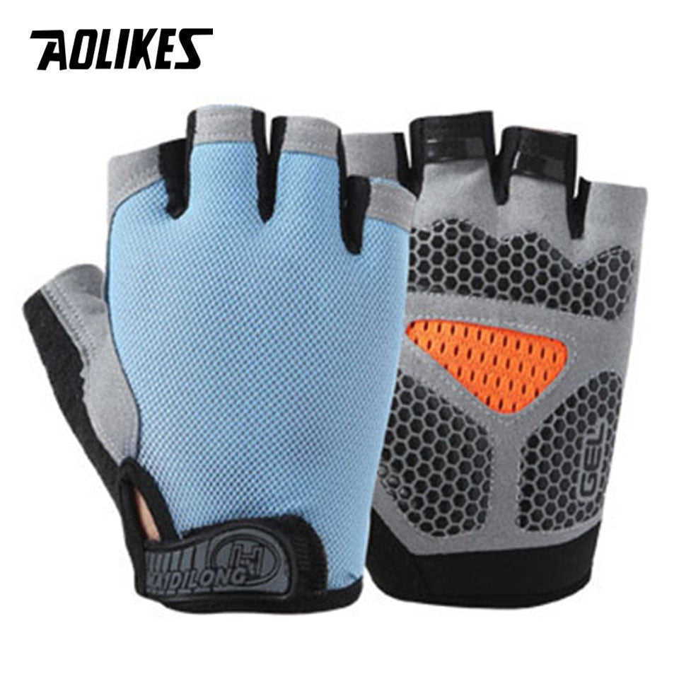 AOLIKES Cycling Gloves MTB Road Riding Gloves Anti-slip Camping Hiking Gloves Gym Fitness