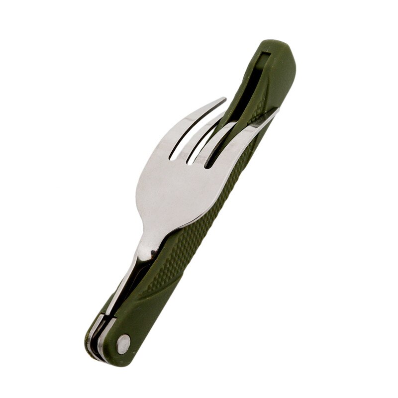 Long cookware backpack Spork fork stainless steel fold knife utensil spoon set combo Picnic camp