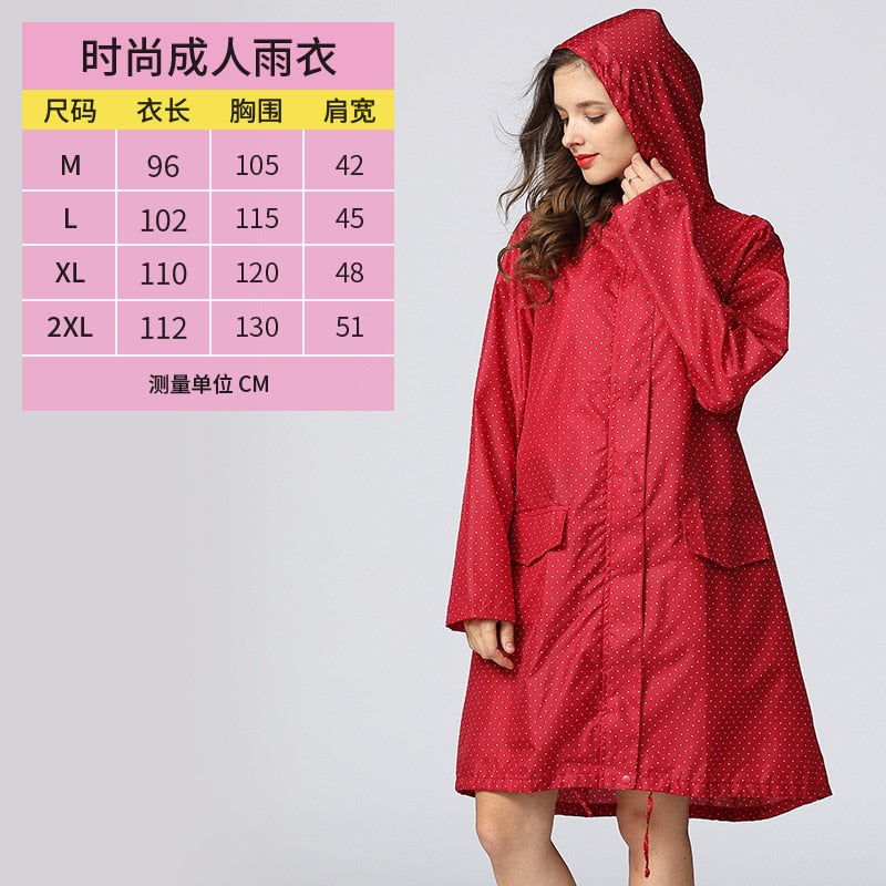 Long Raincoat Women Waterproof Windproof Hooded Light Hiking Coat Ponchos