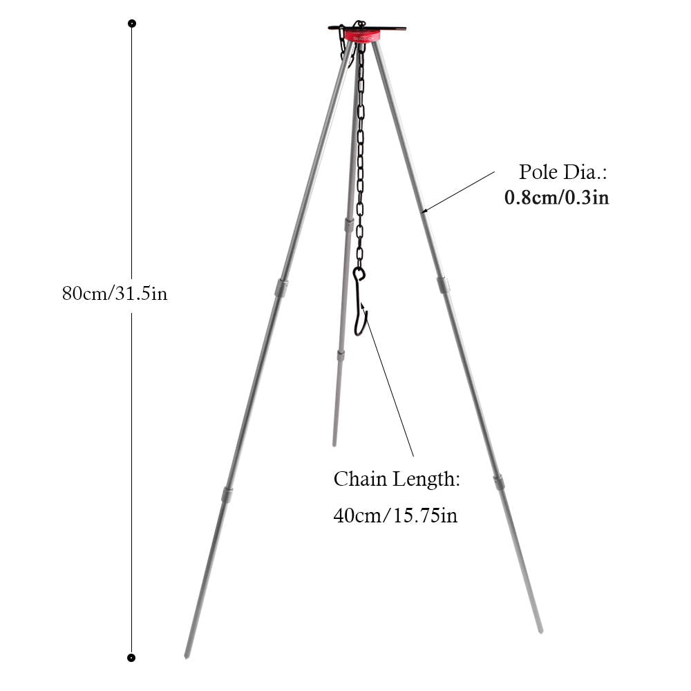 Outdoor Camping Bonfire Tripod Portable Triangle For Fire Hanging Pot Outdoor Campfire Tool