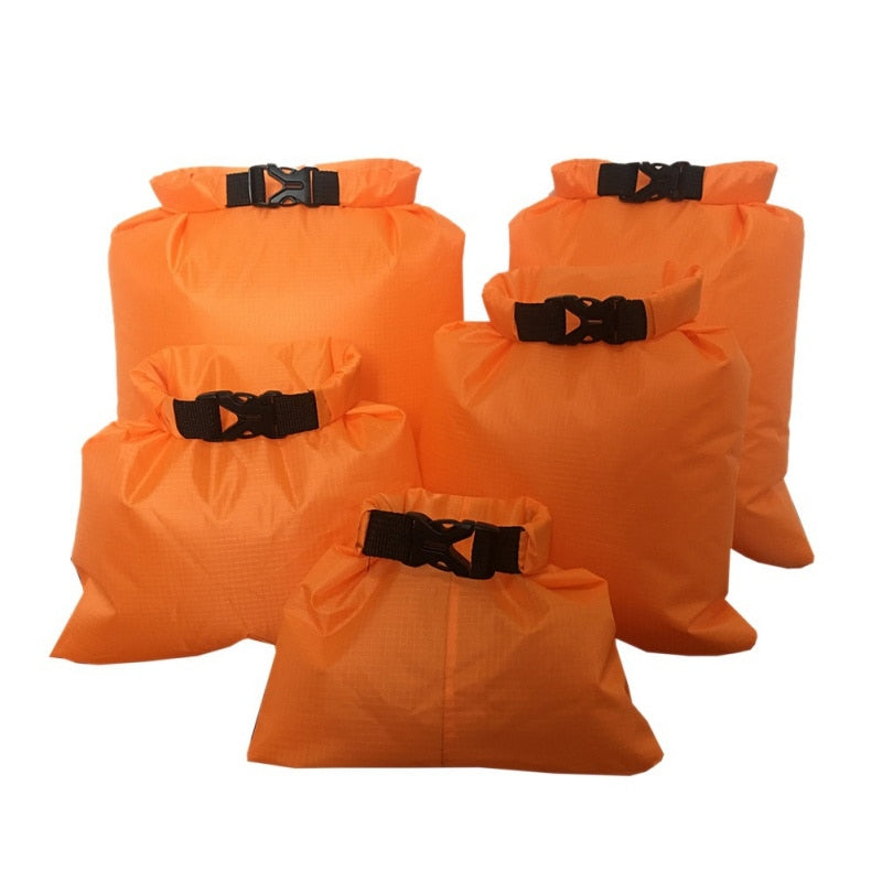 5pcs Waterproof Dry Bag Outdoor Beach Buckled Storage Sack Travel Drifting Swimming