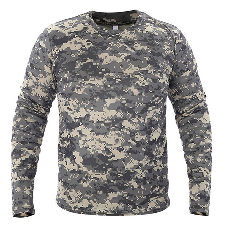 Quick-drying Camouflage Long-sleeved T-shirts Outdoor Breathable Military Tactical