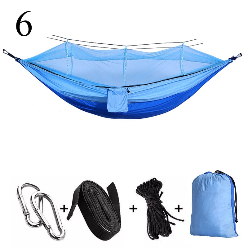 Portable Outdoor Camping Hammock 1-2 Person Go Swing With Mosquito Net Hanging Bed