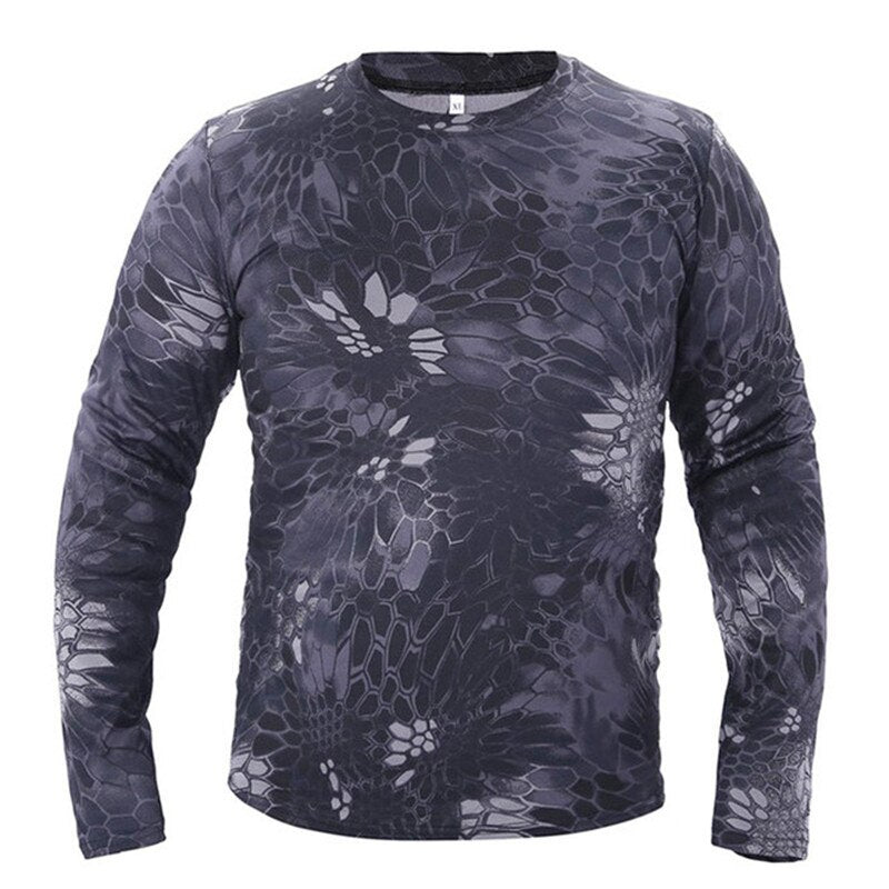 Quick-drying Camouflage Long-sleeved T-shirts Outdoor Breathable Military Tactical