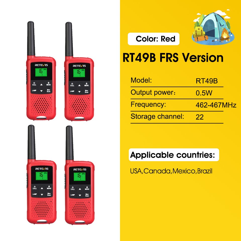 Retevis RT649B Walkie Talkie 2 or 4 Pcs PMR446 Walkie-talkies 1.8km for Motorola Two-way