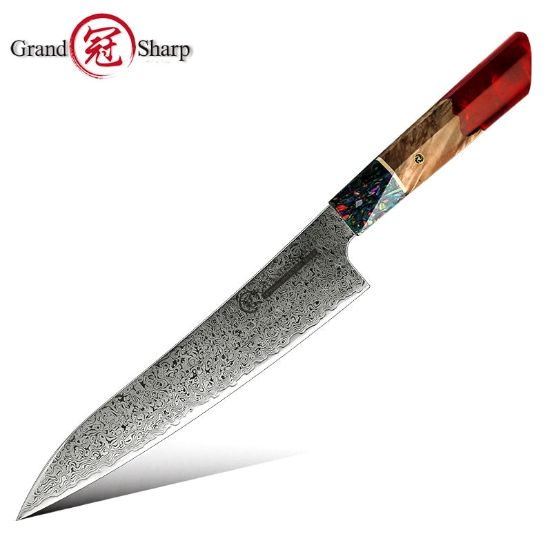 Chef's Knife 67 Layers AUS-10 Japanese Damascus Kitchen Stainless Steel Tool Gyuto Knives Gift