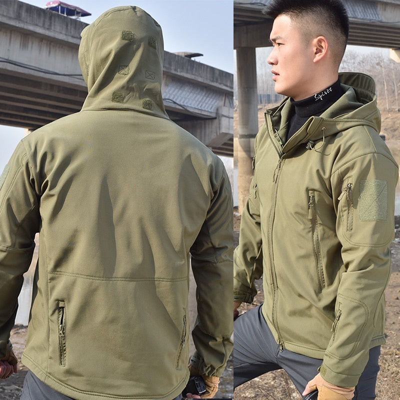 JacketsSoft Shell Shark Skin Fleece Waterproof Windproof Windbreaker Tactical Coat for Hiking