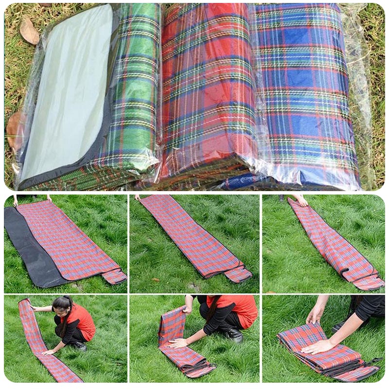 Camping Picnic Mat Portable Beach Blanket Waterproof Moistureproof Plaid Beach Hiking