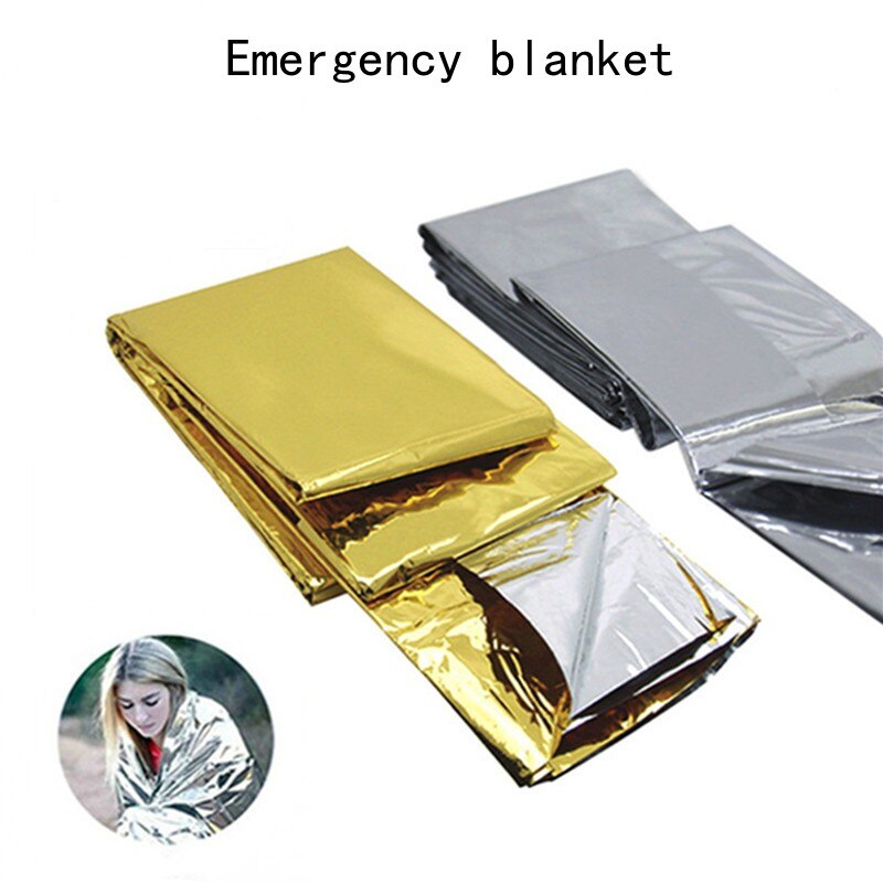 Outdoor Emergency Blanket Survive First Aid Military Rescue Kit Windproof Foil Thermal Blanket