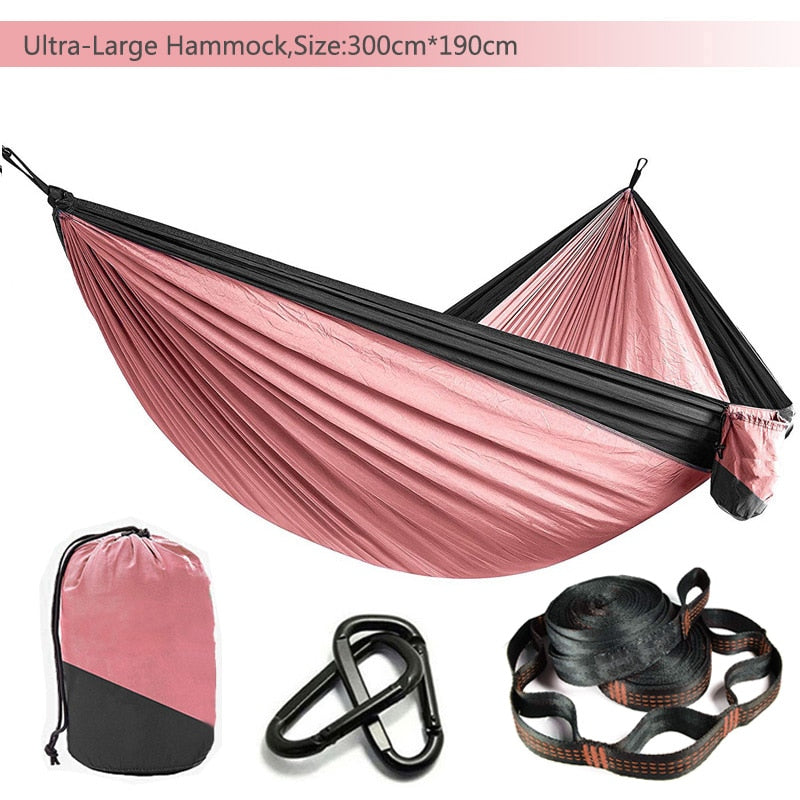 Solid Color Parachute Hammock with Hammock straps and Black carabiner Camping Survival