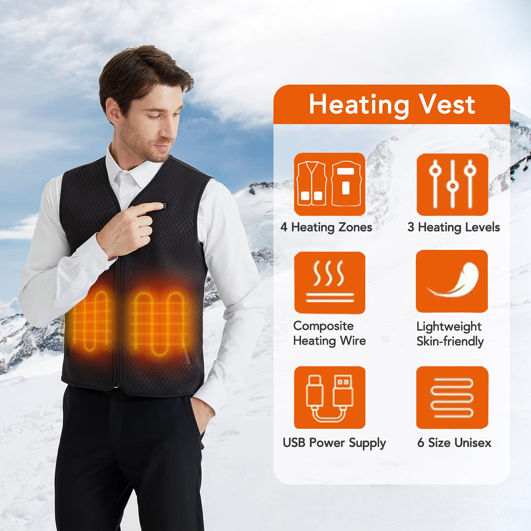 Lightweight Heated Vest for Men Women Electric Heating Vest for Outdoor Camping Hiking