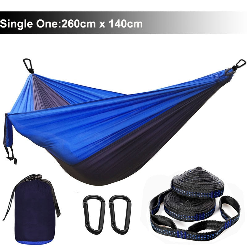 Solid Color Parachute Hammock with Hammock straps and Black carabiner Camping Survival