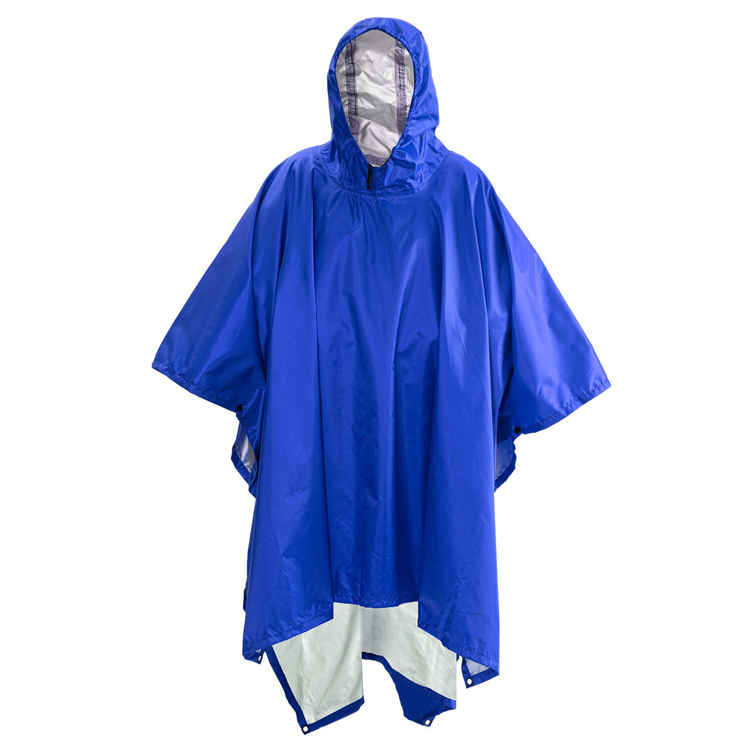 Multifunctional 3 In 1 Rain Coat Hiking Camping Raincoat Poncho Mat Awning Durable Outdoor