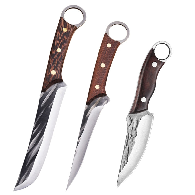 Stainless Steel Boning Knife for Outdoor Camping, Meat Cleaver Slicing Knife for Household