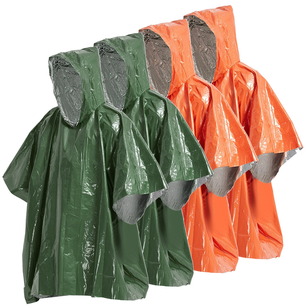 4/8pcs Emergency Rain Poncho Thermal Blanket Poncho Weather Proof Outdoor Survival