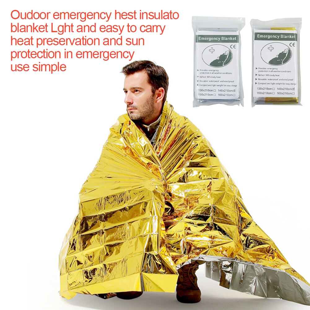 Outdoor Survive First Aid Military Rescue Emergency Blanket Kit Windproof Waterproof