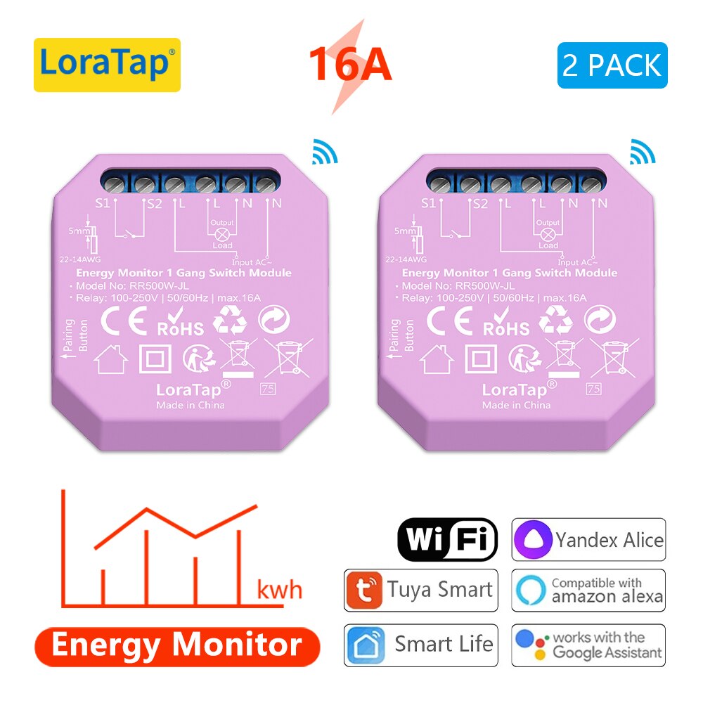 LoraTap Tuya Smart Life Wifi Switch Relay Breaker Module Automation Lighting Google Home Alexa Echo