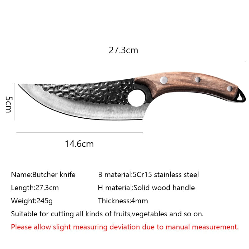 Knife Serbian Chef Knife Stainless Steel Kitchen Knife Butcher Fish Knife