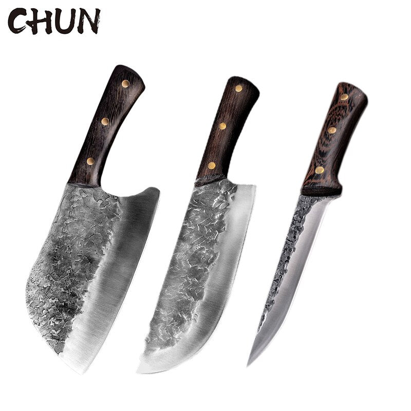 5CR15 Handmade Chopping Cleaver Butcher Knife High Carbon Steel Kitchen Chef Sets Forged