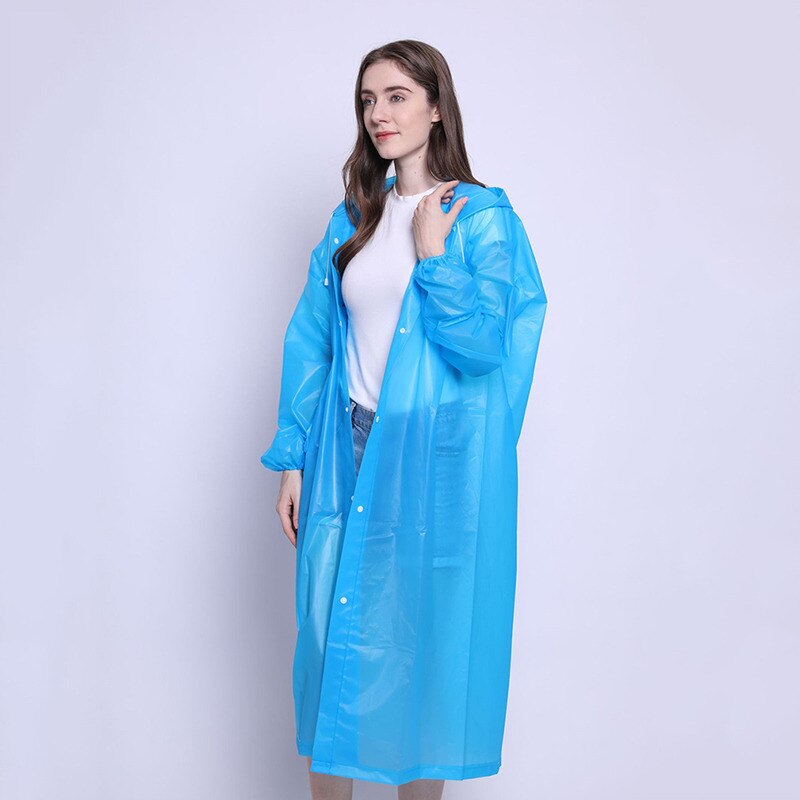 3 in 1 Waterproof Adult Long Raincoat Women Men Rain Coat Jacket Hooded Poncho