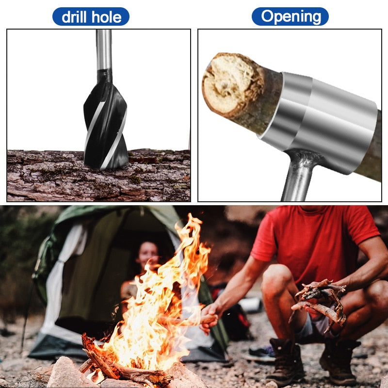 Auger Drill Bits Outdoor Survival Punch Tool Camping Bushcraft Manual  Hole Maker