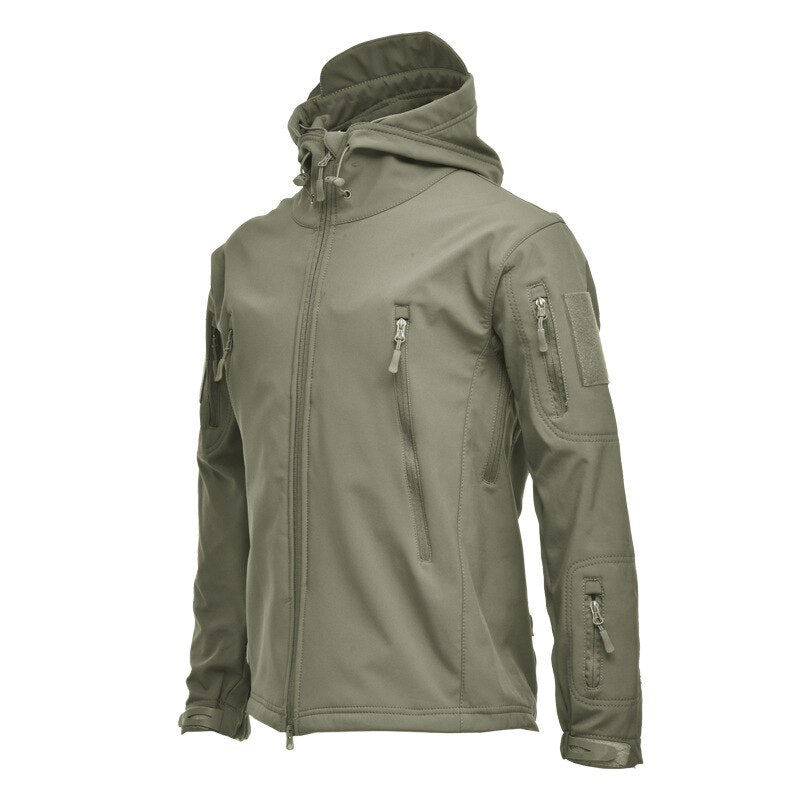 Men's Jacket Soft Shell Shark Skin Fleece Waterproof Windproof Windbreaker Tactical Coat