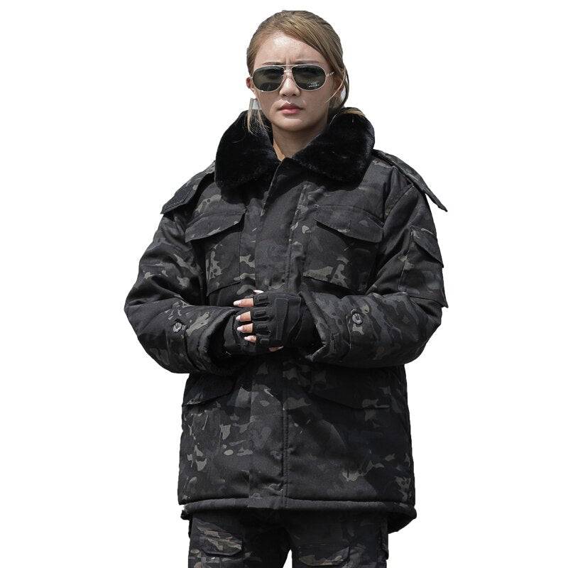 -21°F Men Winter Jacket Warm Thick Parkas Camping Jacket Outwear Army Windproof Military