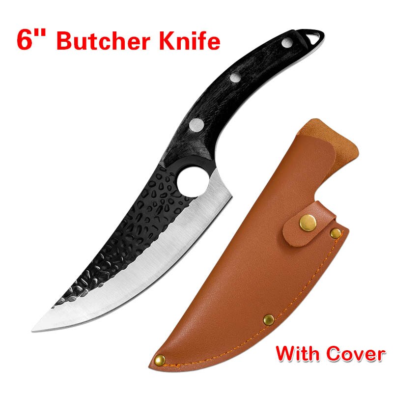 5CR15 Damascus Kitchen Hunting Knife Stainless Steel Boning Meat Cleaver Outdoor