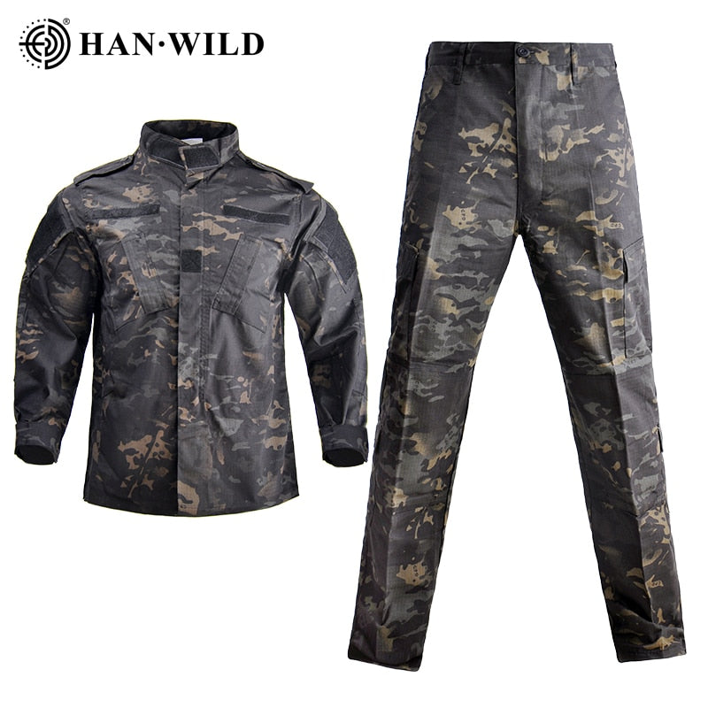 Military Uniform Tactical Airsoft Paintball Hunting Suit Men Clothing Outfit Combat Camouflage