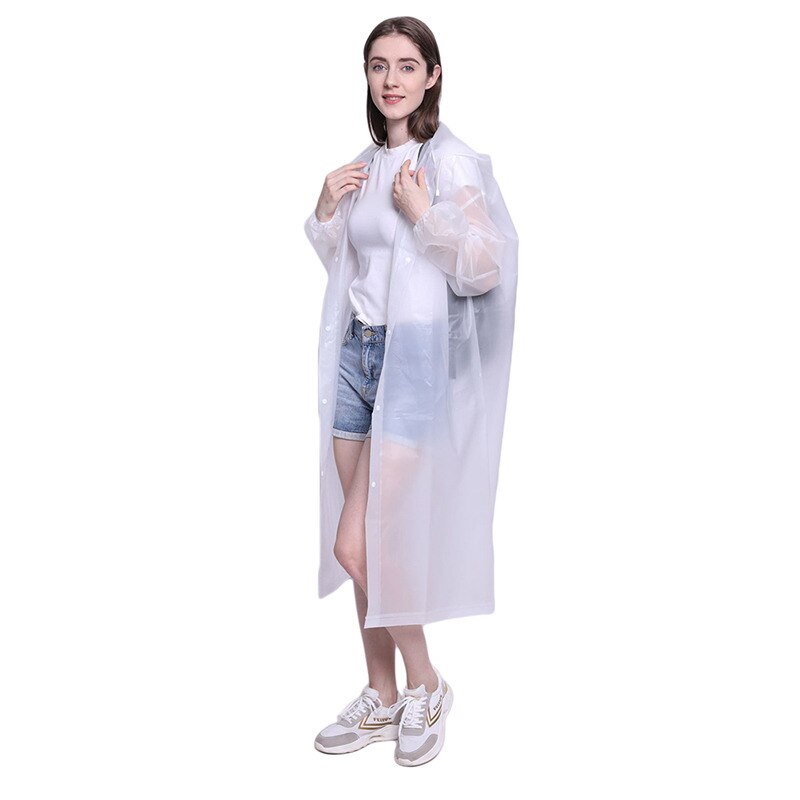 3 in 1 Waterproof Adult Long Raincoat Women Men Rain Coat Jacket Hooded Poncho