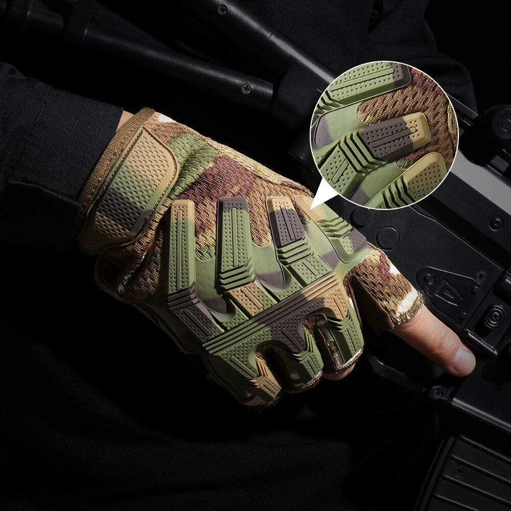 Bicycle Fingerless Glove Half Finger Gloves Tactical Military Army Camo Cycling Hunting Bike Airsoft